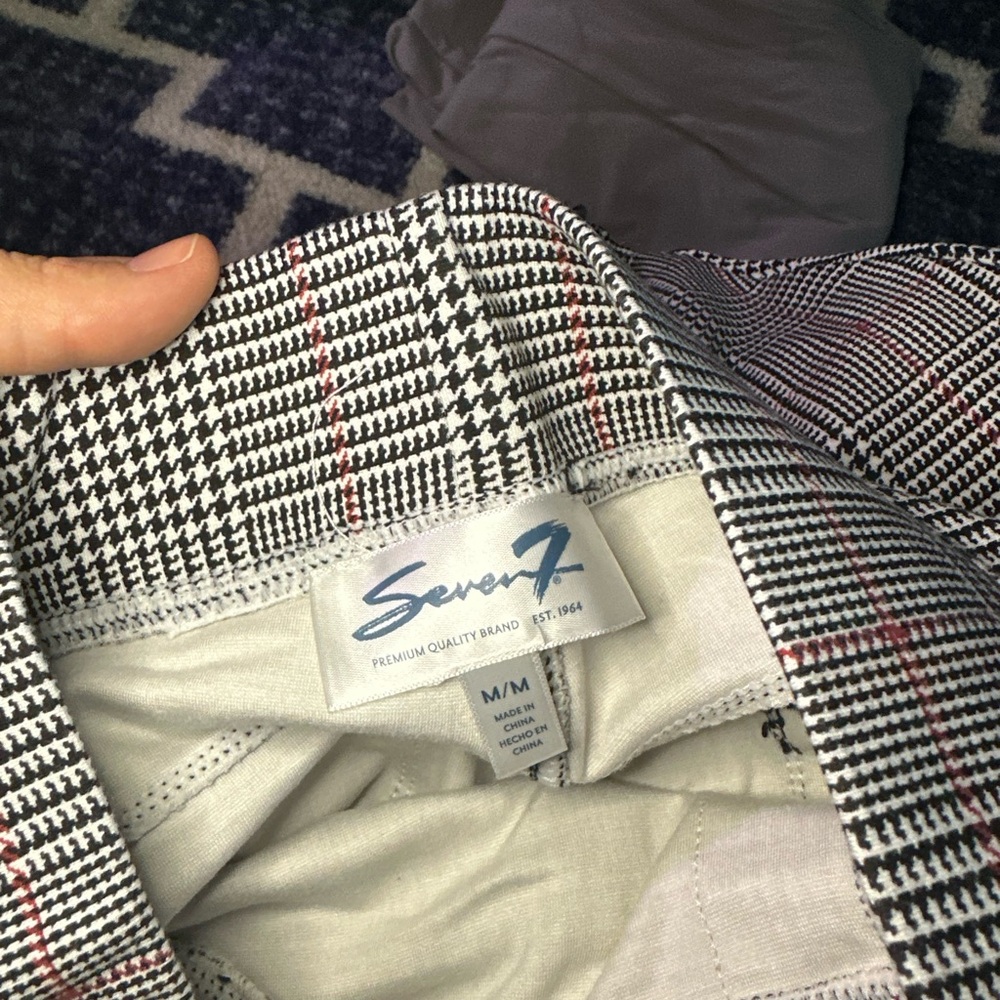 Seven7 Black and White Houndstooth Pants